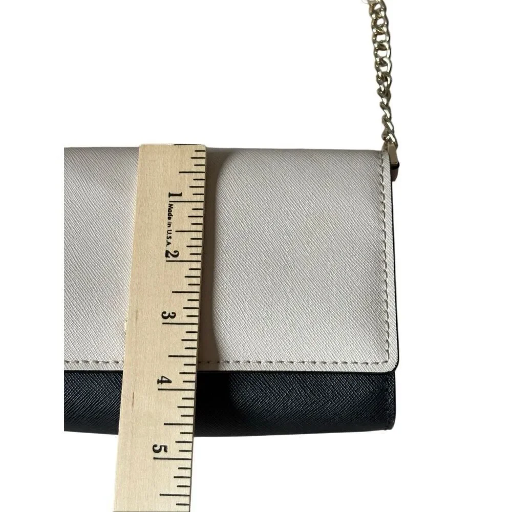 Kate‎ Spade Crossbody Bag Purse Leather Cream Black Chain